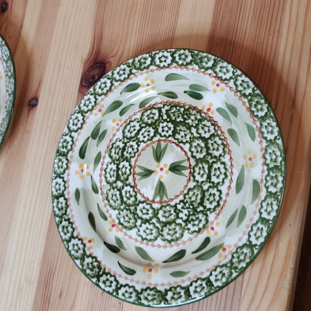 Old World Green Salad Plate by Temp-tations Set of 2 JO+